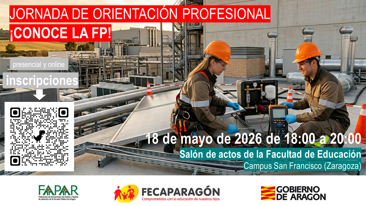 Jornada de Orientación Profesional ¡Conoce la FP! 18 de mayo de 2026 de 18:00 a 20:00